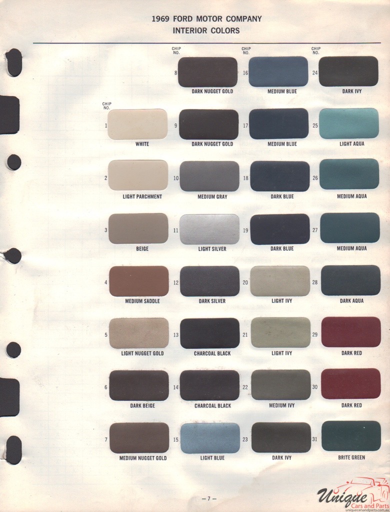 1969 Ford Paint Charts Sherwin-Williams 8